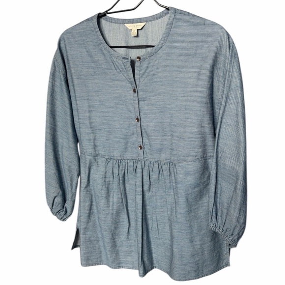 Lucky Brand Tops - Lucky Brand Light Blue Button-Up Blouse